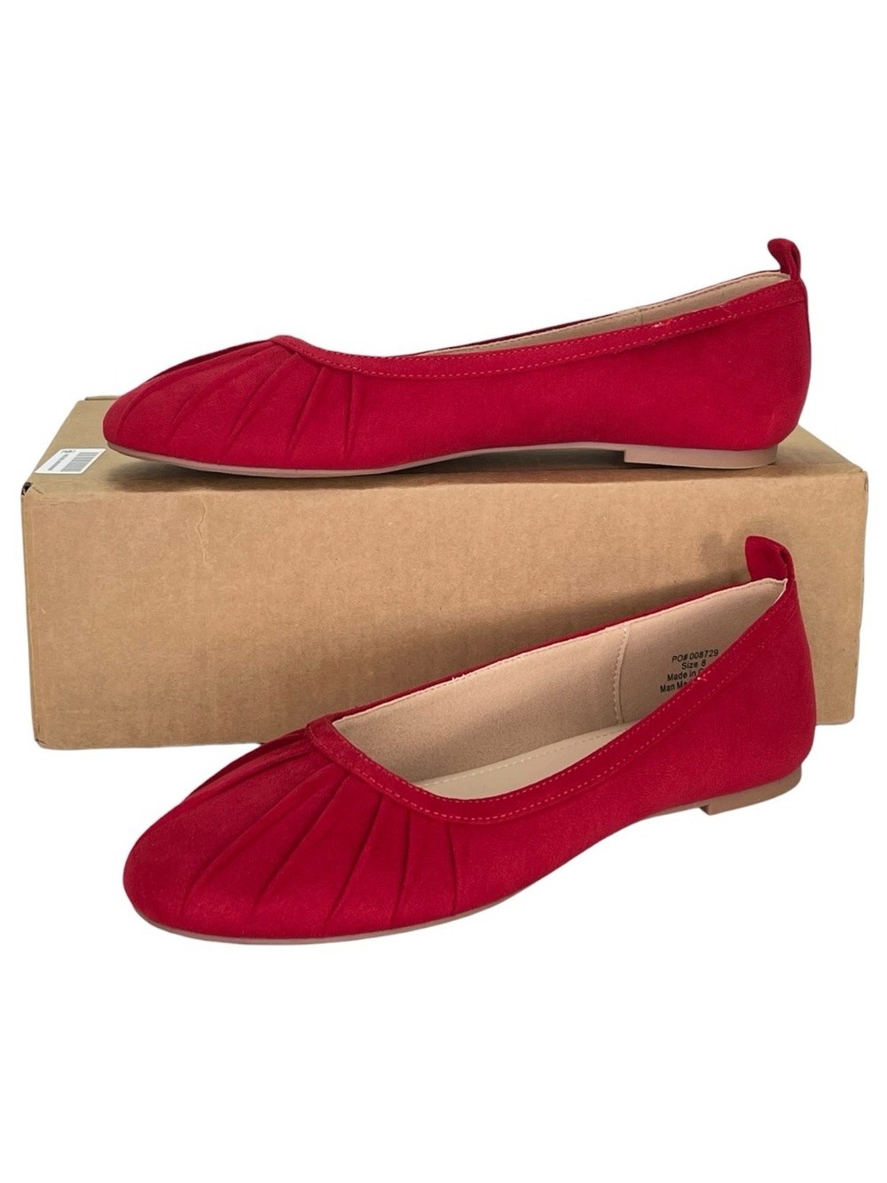 Journee Collection Tannya Red Microsuede Womens Flats Size 8M